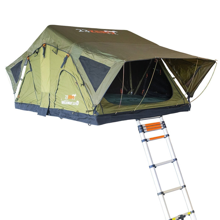 display image of 23zero roof top tent with ladder