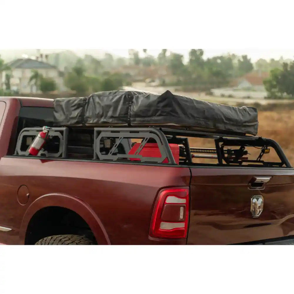 Bed rack mounted on red ram