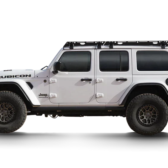 Sherpa Startlight Roof rack mounted on JL on white background