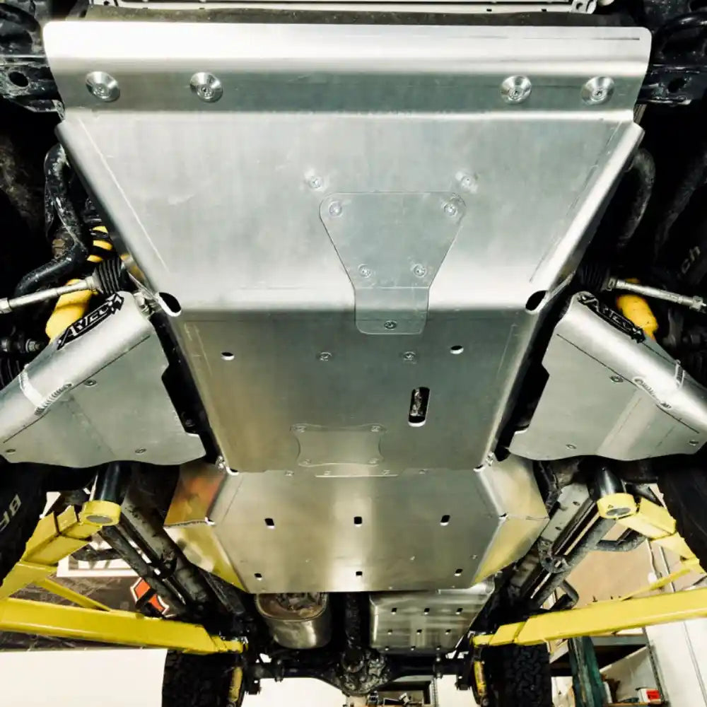 Full belly skid plate mounted on truck