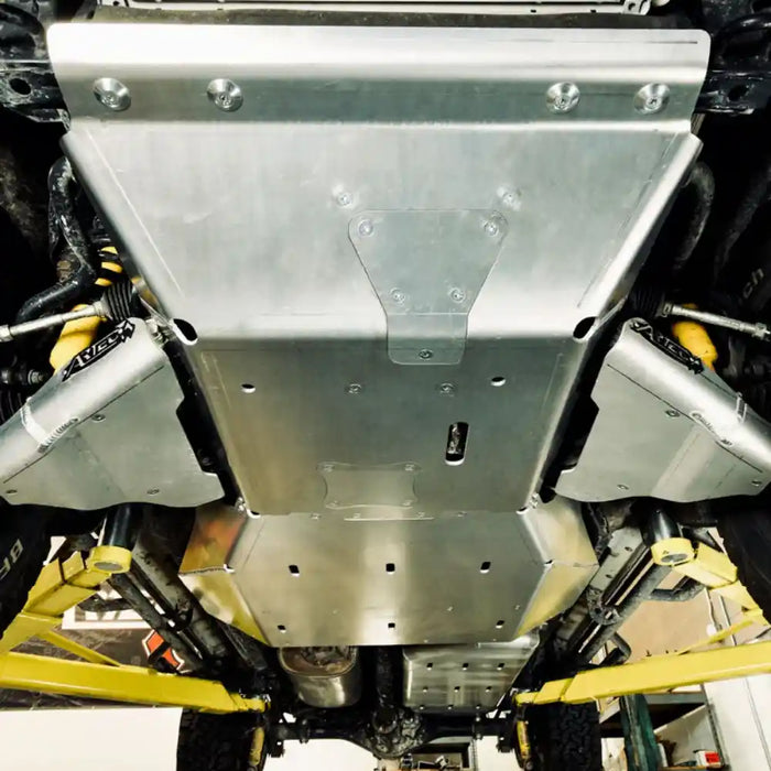 Full belly skid plate mounted on truck