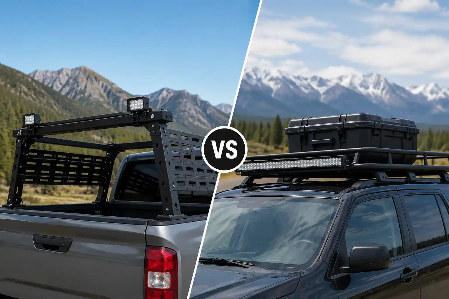 bed rack vs roof rack image