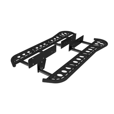 angled view of the rock sliders in white background