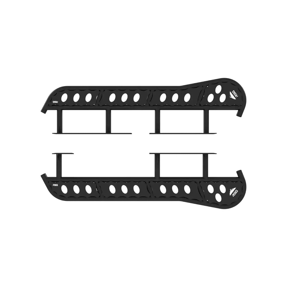 top view of the rock sliders in white background