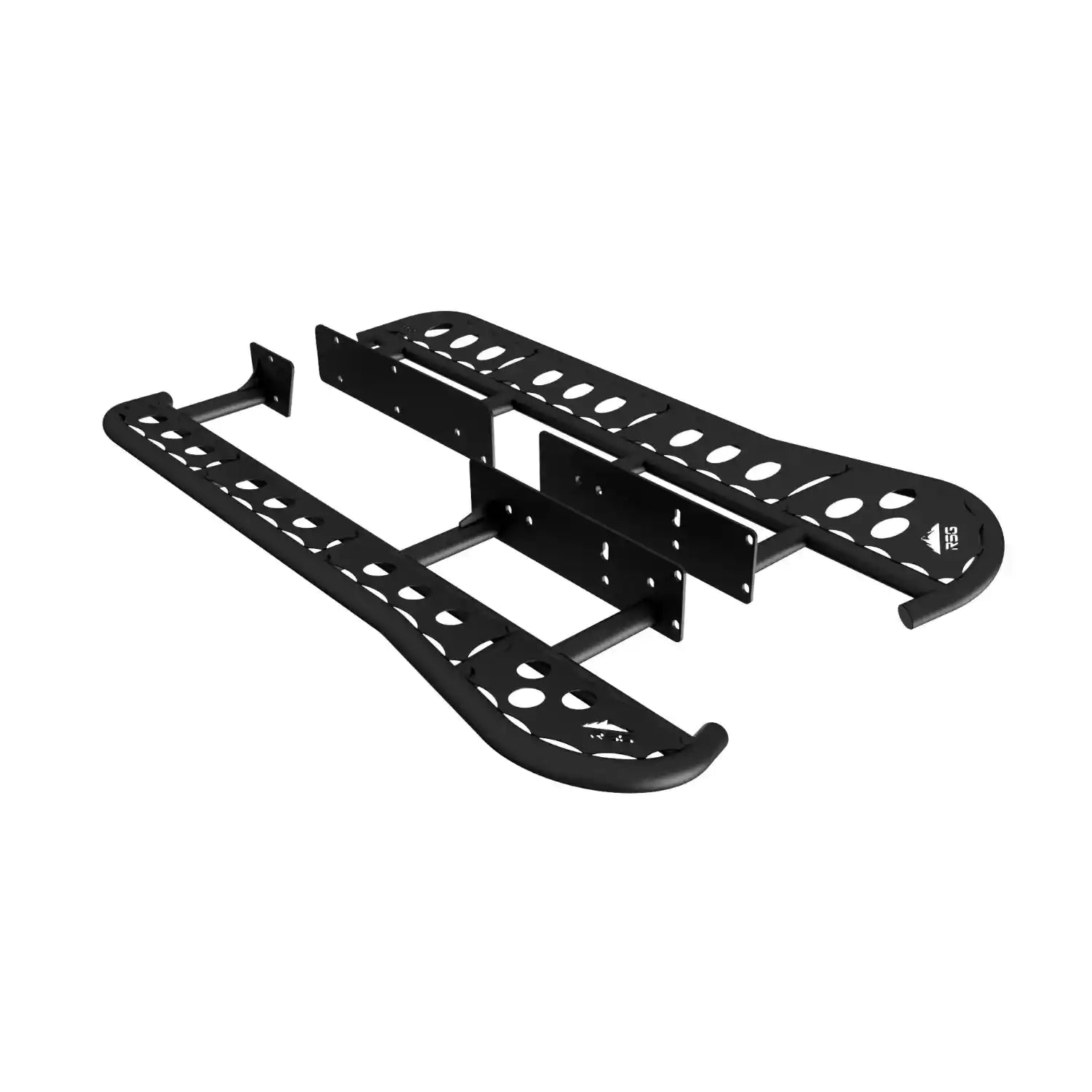 display view of the rock sliders by rsg offroad in white background