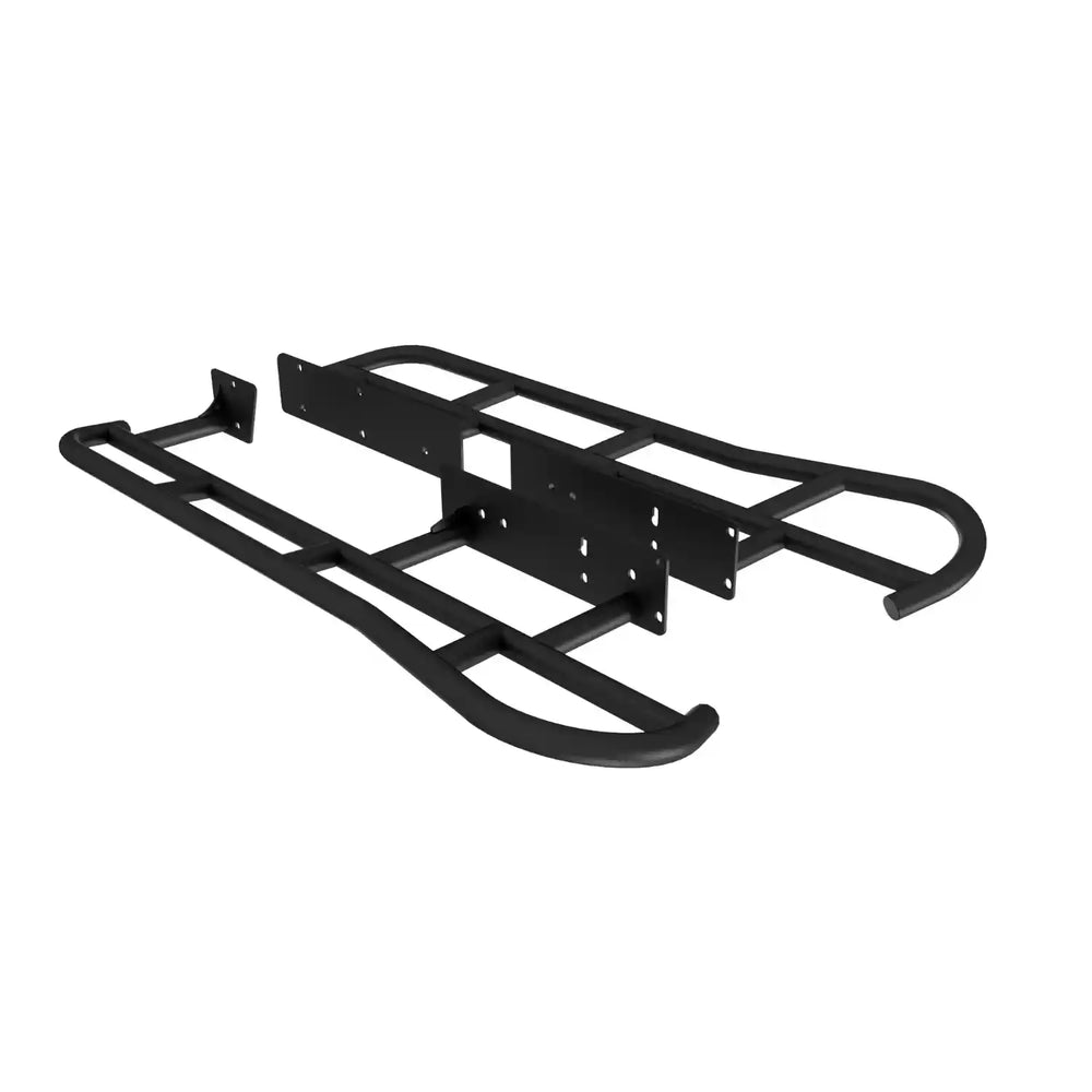 angled view of the rock sliders in white background