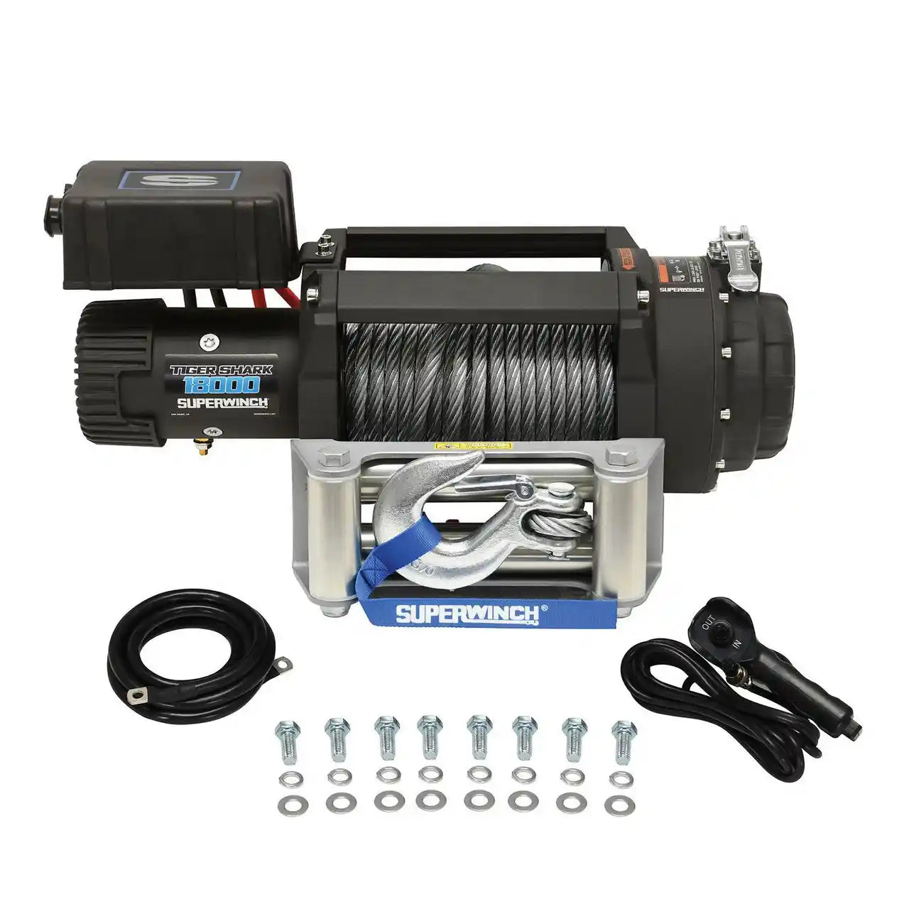 Superwinch winch with accessories on a white background