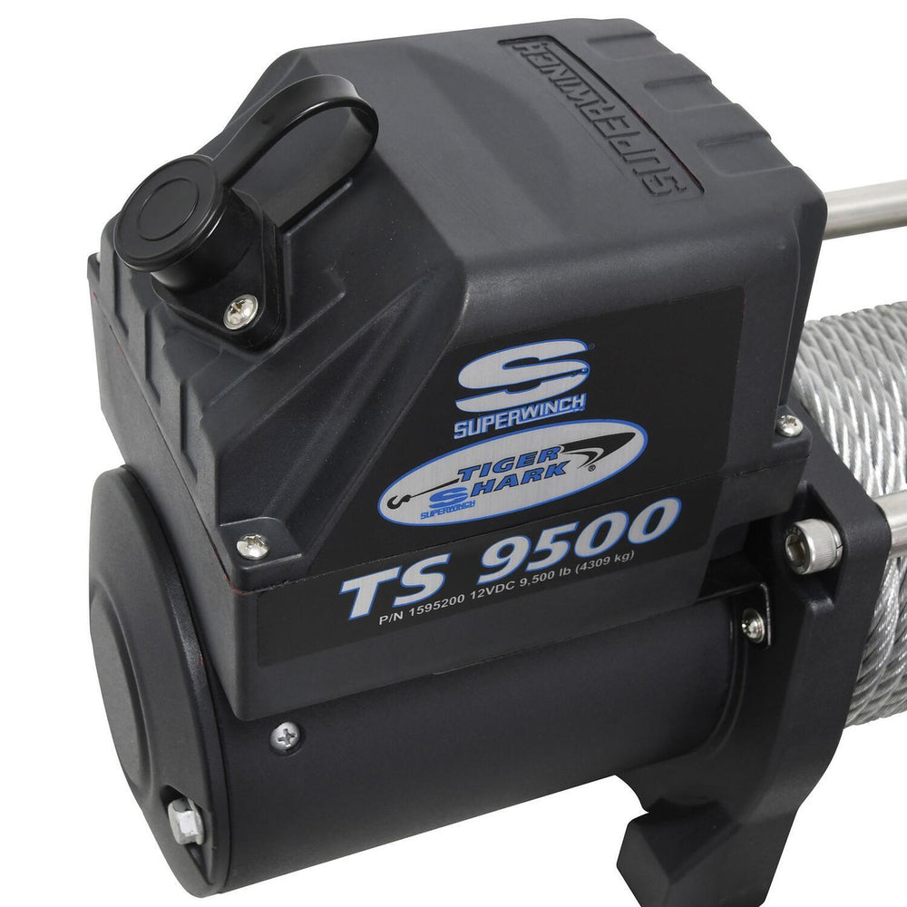 Superwinch Tiger Shark TS 9500 winch on a white background