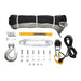 Superwinch winch kit with cable, hook, and accessories on a white background