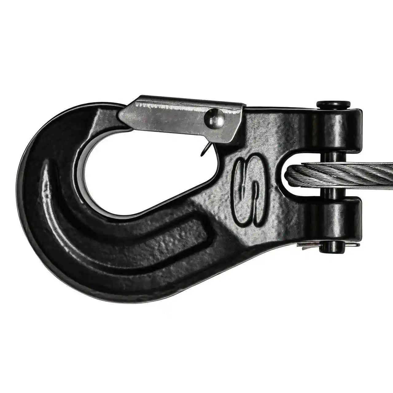winch hook close up on white background
