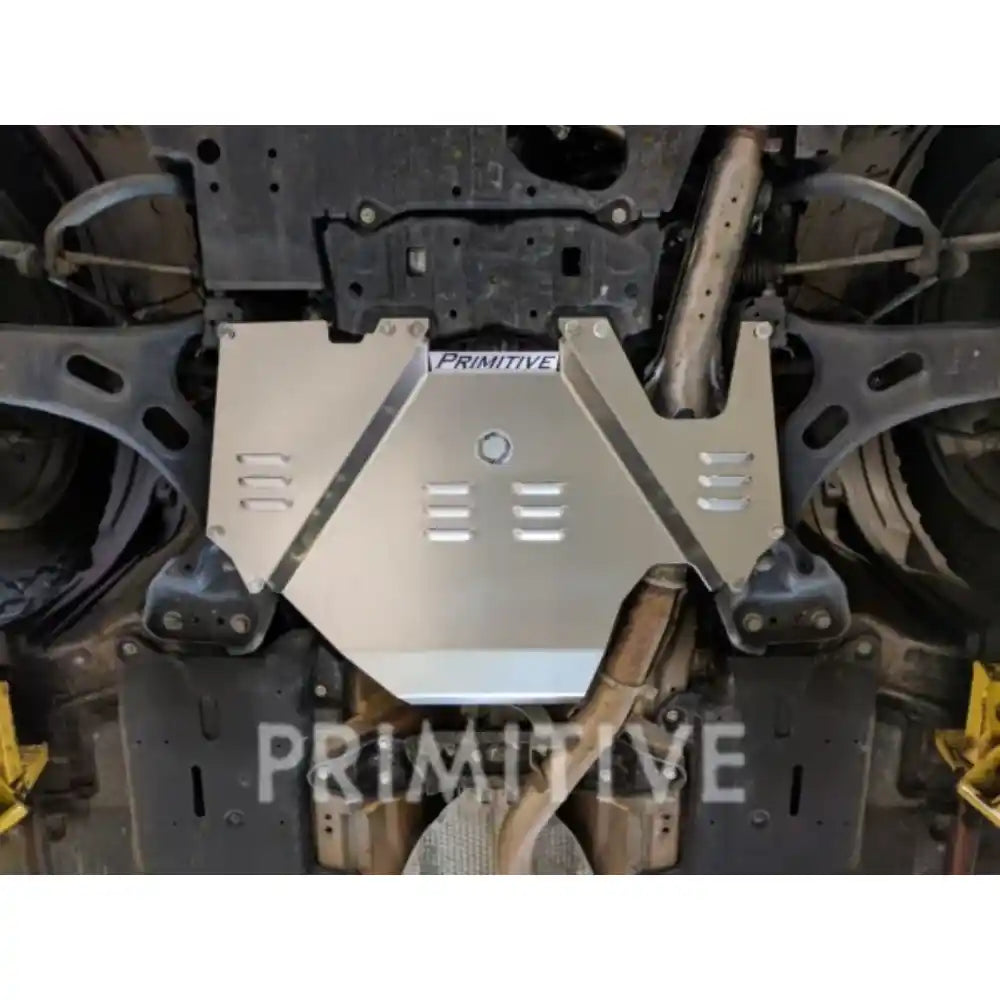 Primitive Transmission skid plate mounted on forester