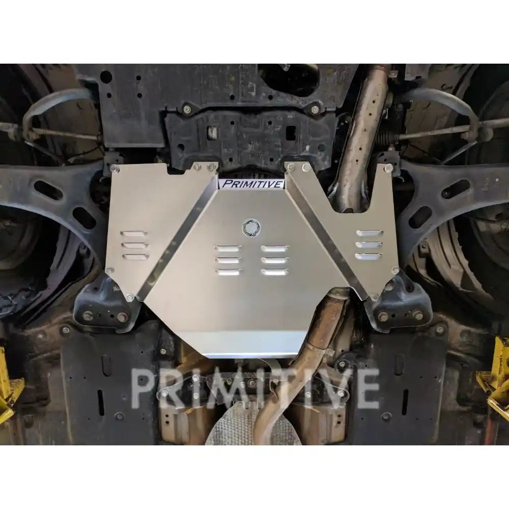 Transmission skid plates mounted on Subaru Crosstrek 2024+