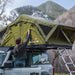 23zero breezeway soft shell roof top tent setup on jeep in mountains trip