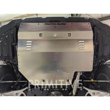 Mounted view of the front skid plate