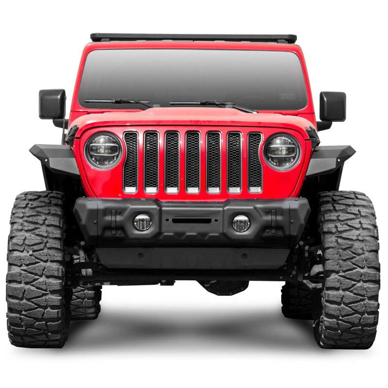 Rival 4x4 Jeep Wrangler JL JK and Gladiator JT Modular Stamped Steel Stubby Front Bumper