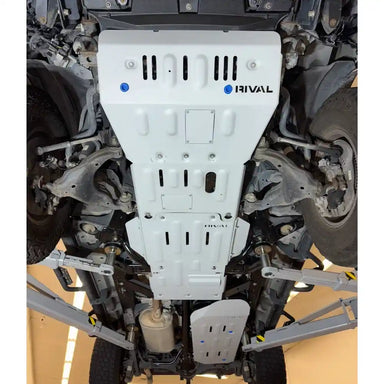 4Runner undercarriage view with Rival Transmission skid plate