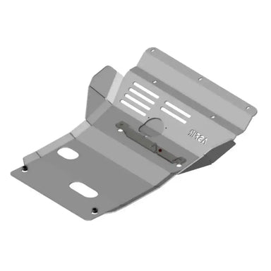 Skid plate with cutouts on a white background