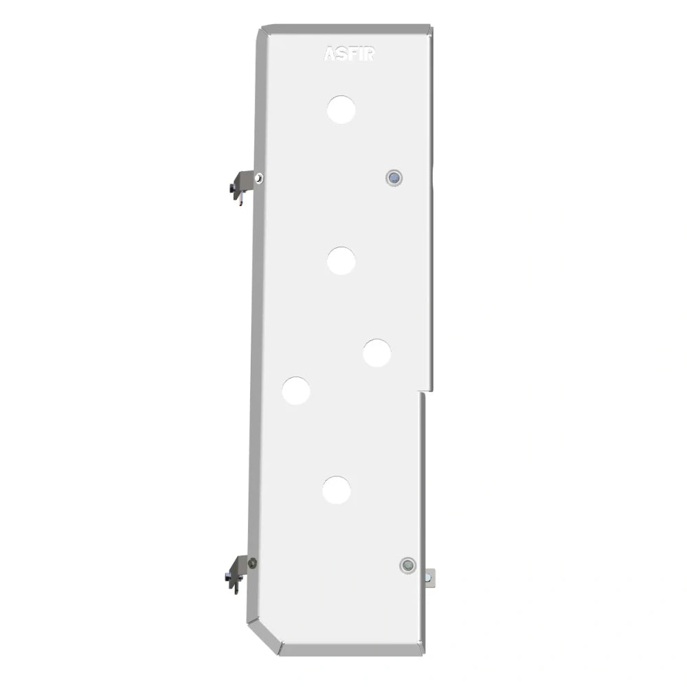 Asfir fuel tank skid plate with multiple holes on a white background