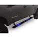 AMP Research PowerStep with blue LED lighting on a gray 2017 Nissan Titan