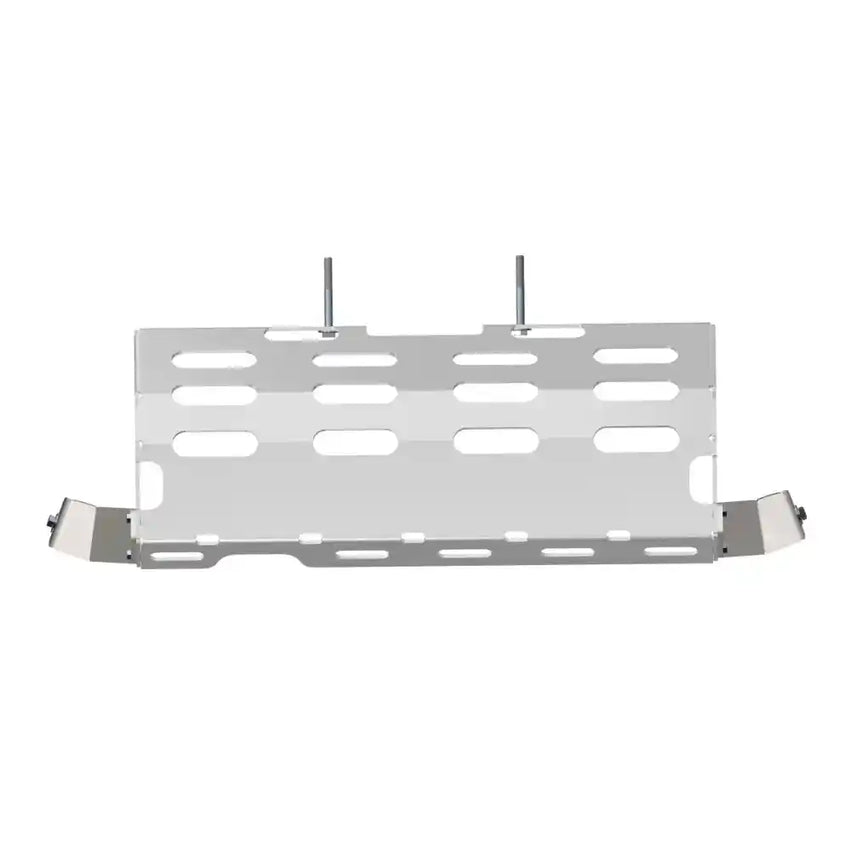 Side view of Asfir exhaust skid plate mounting brackets