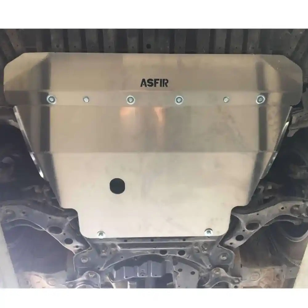 ASFIR skid plate installed under vehicle chassis