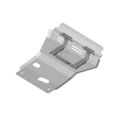 Angled view of Asfir 4x4 aluminum front skid plate for 4Runner and GX460