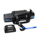 Angled view of SX12SR 12000lb 12DC winch with black hook