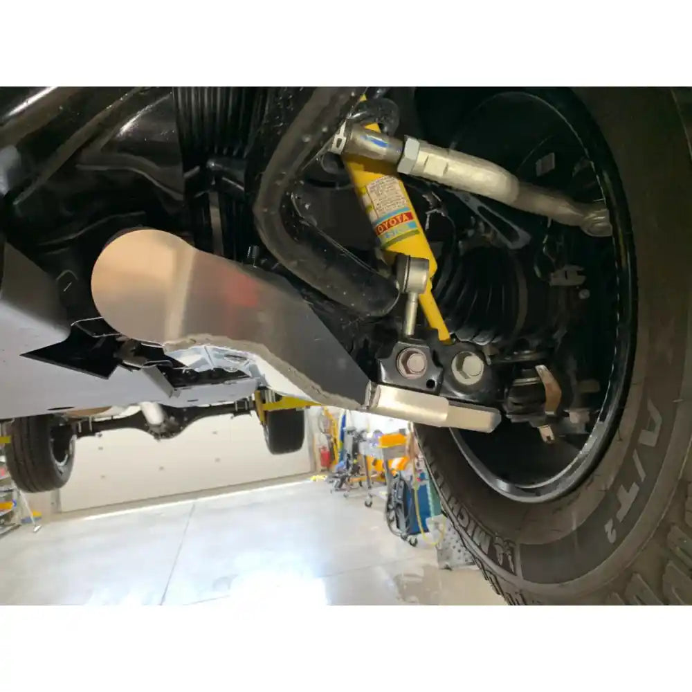 Angled view of black RCI skid plate on Sequoia/Tundra