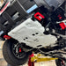 Angled view of the installed skid plate