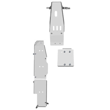 Asfir 3-piece skid plate kit exploded view diagram with all aluminum panels.