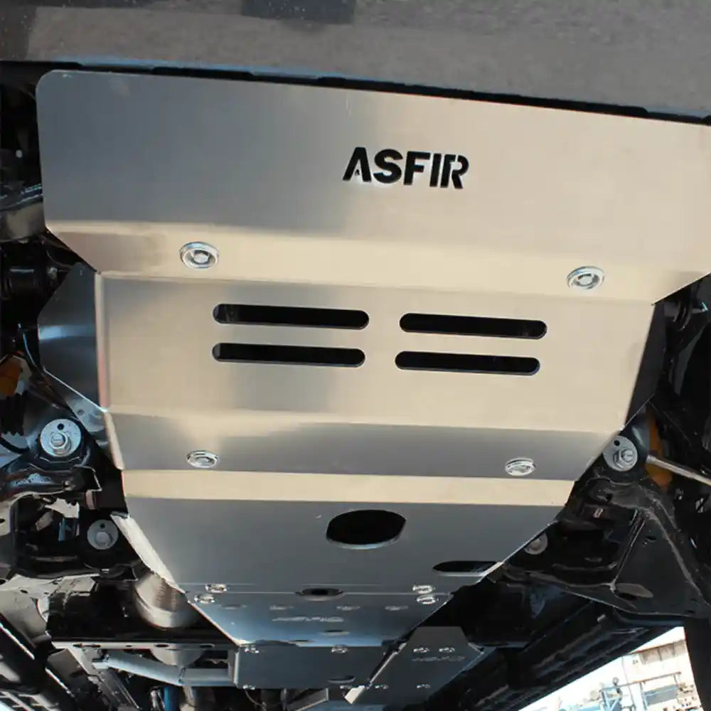 Asfir 4x4 Toyota Hilux front skid plate full view off-road protection installed