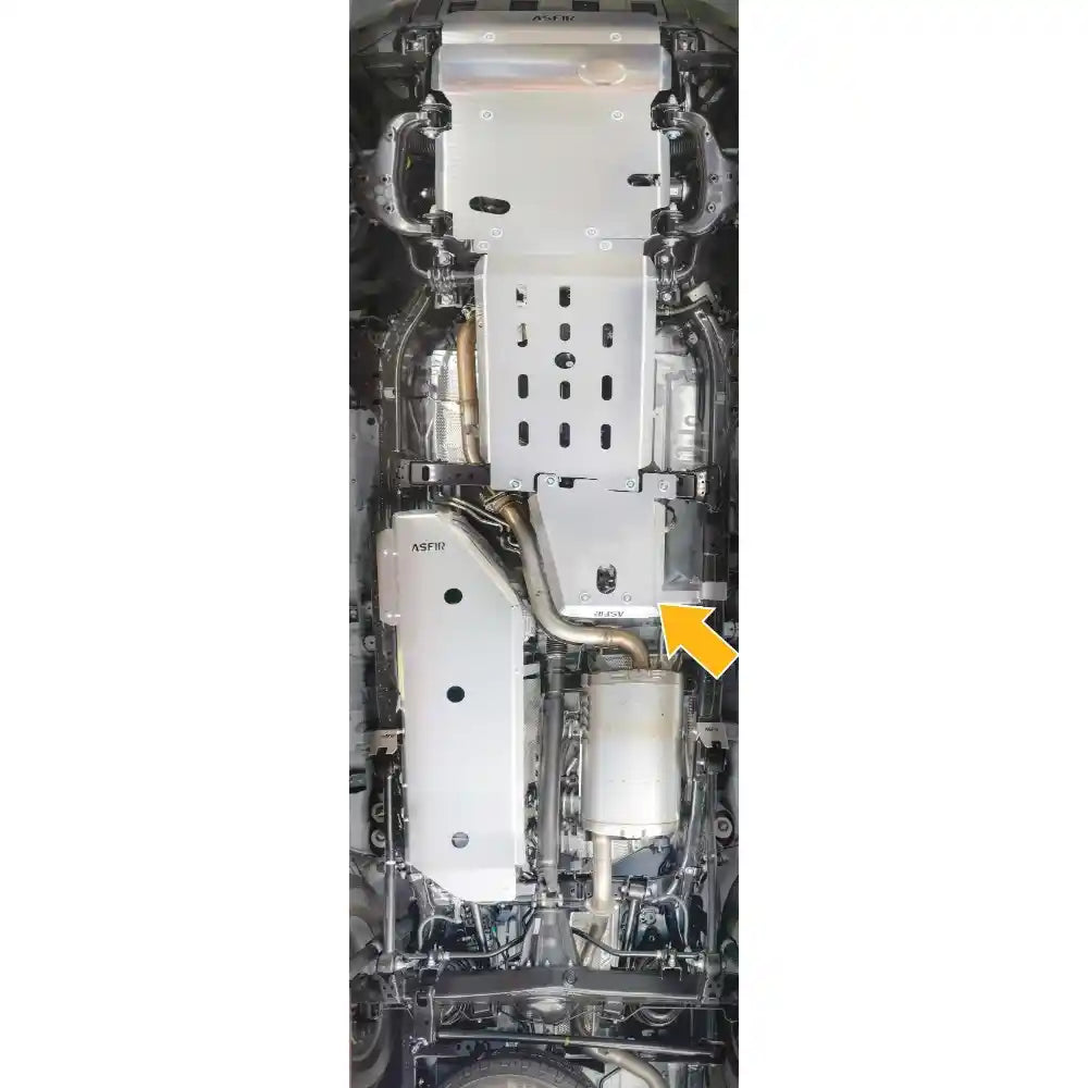 Asfir 4x4 Toyota Land Cruiser 250 Transfer Case Skid Plate Mounted View