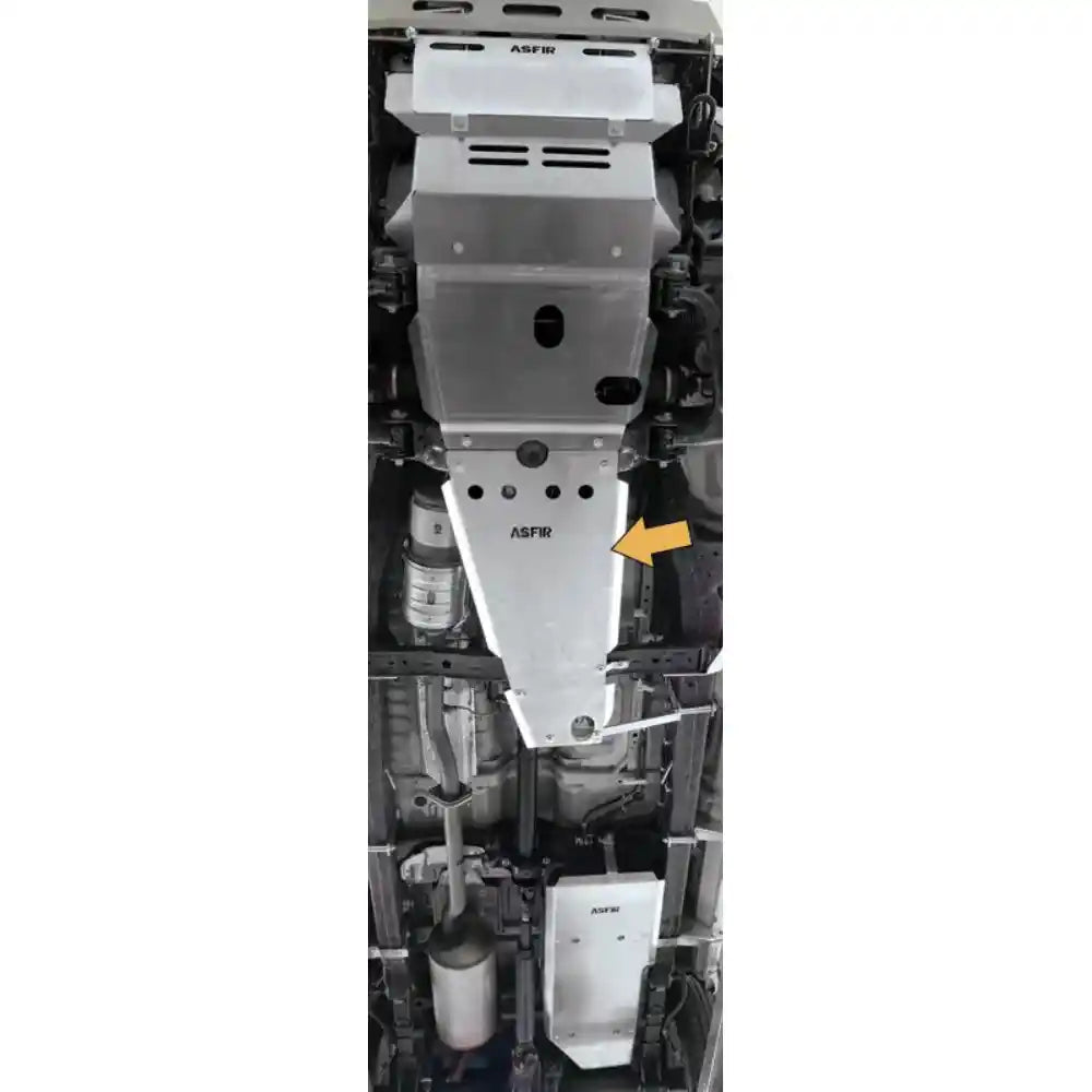 Asfir 4x4 transmission and transfer case skid plate installed
