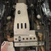 Asfir silver transmission skid plate installed on Jeep Wrangler JL underside