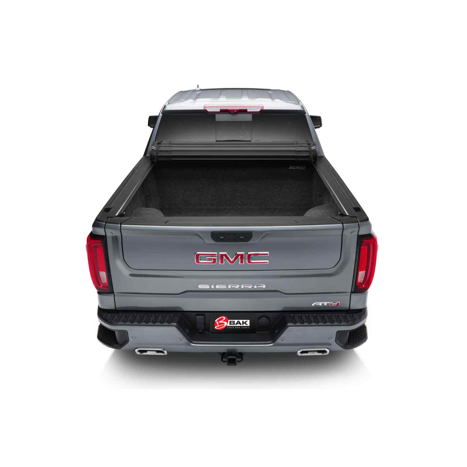 BAK Revolver X2 2019-2024 GMC SilveradoSierra Tonneau Cover back view