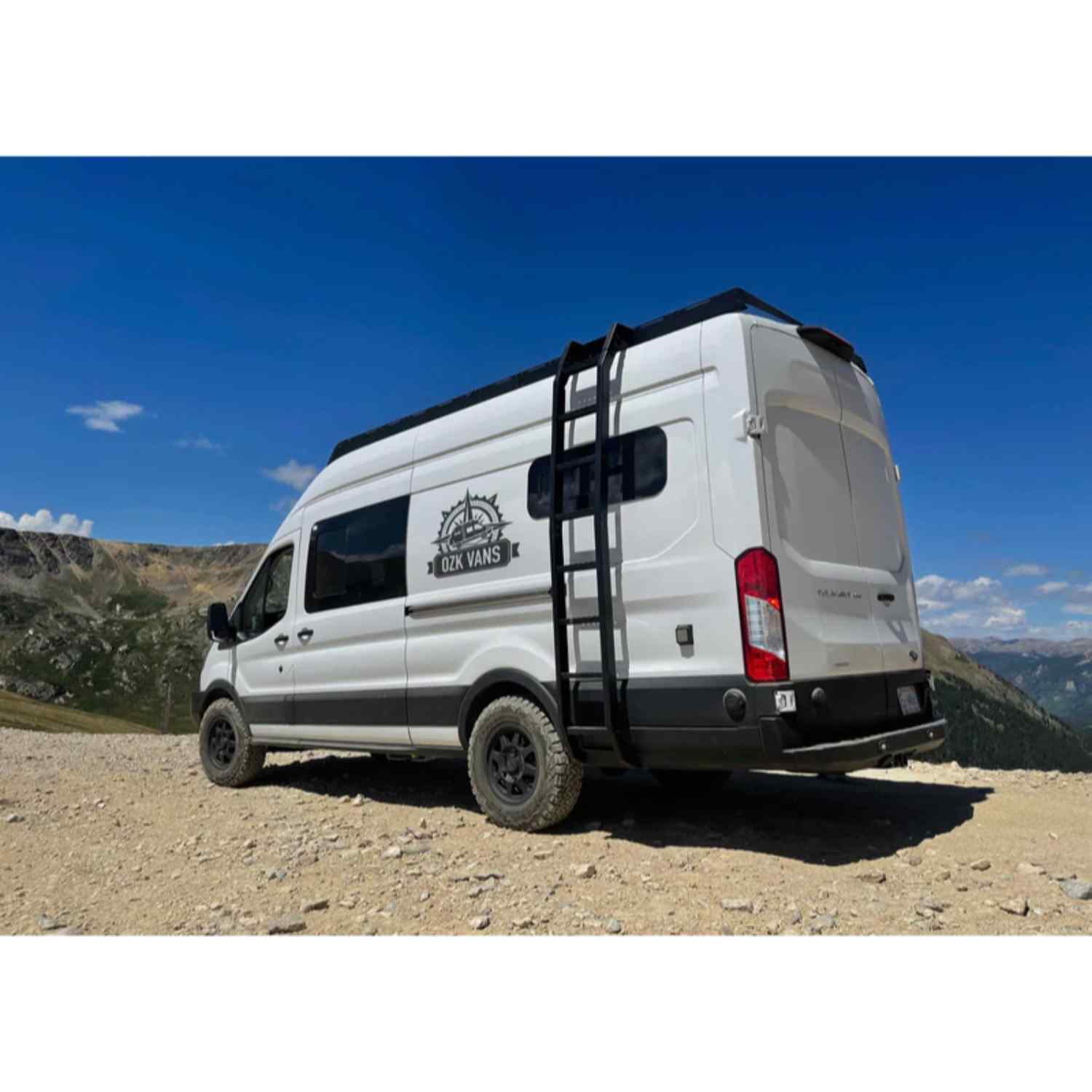 Backwoods Adventure Mods Ford Transit DRIFTR Ladder Full View 