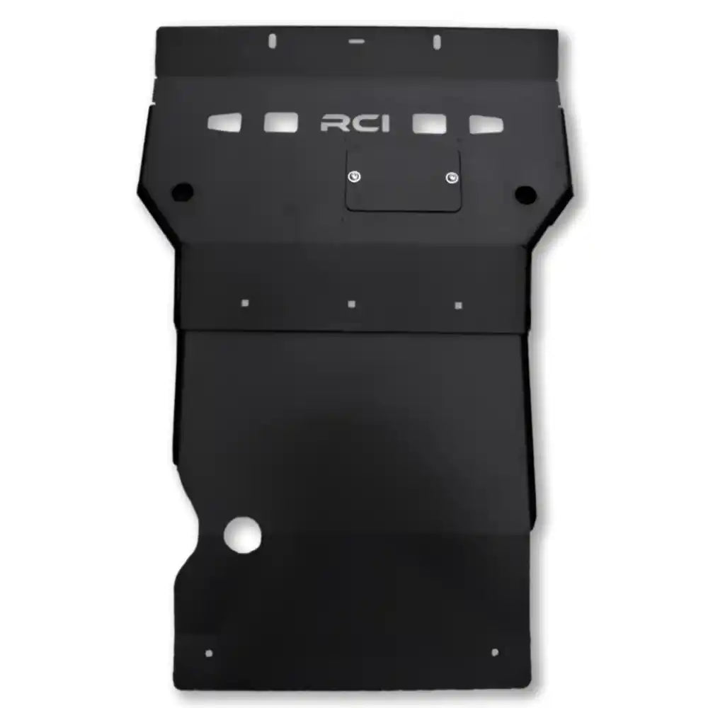 Black RCI Offroad engine skid plate, front view