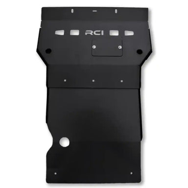 Black RCI Offroad engine skid plate, front view