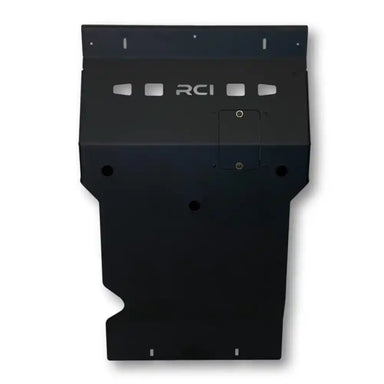 Black RCI Offroad engine skid plate, full front view
