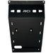 Black RCI skid plate protecting oil pan and front differential