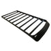 Black aluminum RCI full-length roof rack with curved fairing and parallel slats, isolated product view