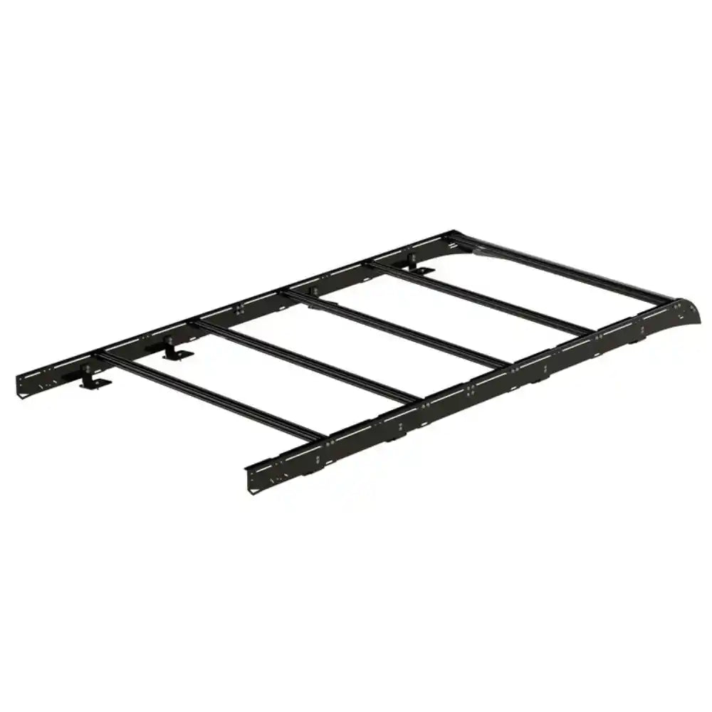 Black metal roof rack on a white background