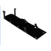 Black powder-coated RCI fuel tank skid plate, standalone angled view with mounting brackets