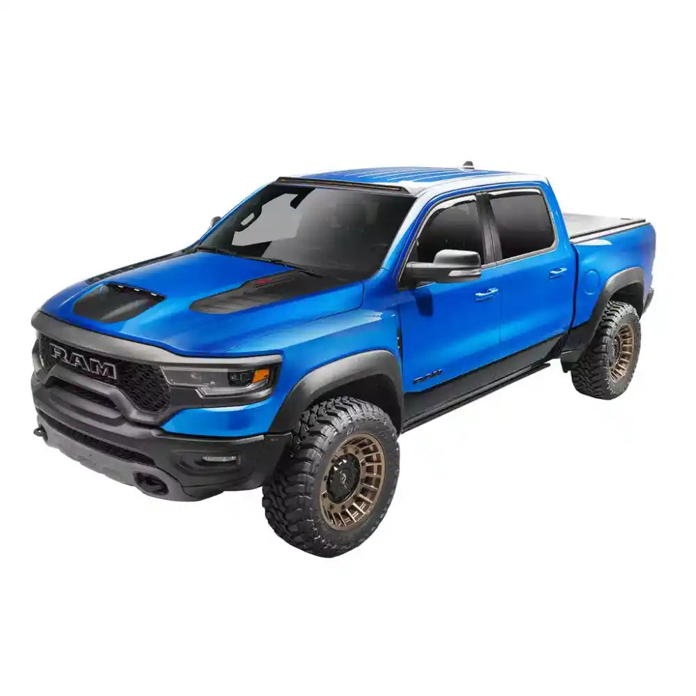 Blue Ram truck on a white background