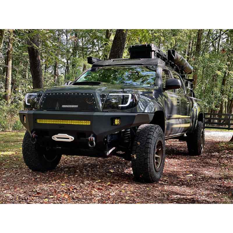 Body Armor 2005-2015 Toyota Tacoma Pro Series Front Winch Bumper Mounted View
