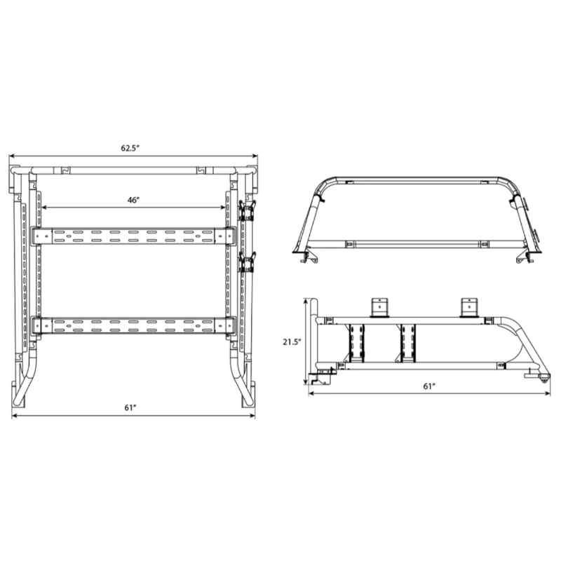 Body Armor 2005-2023 Toyota Tacoma Overland Rack Sketch