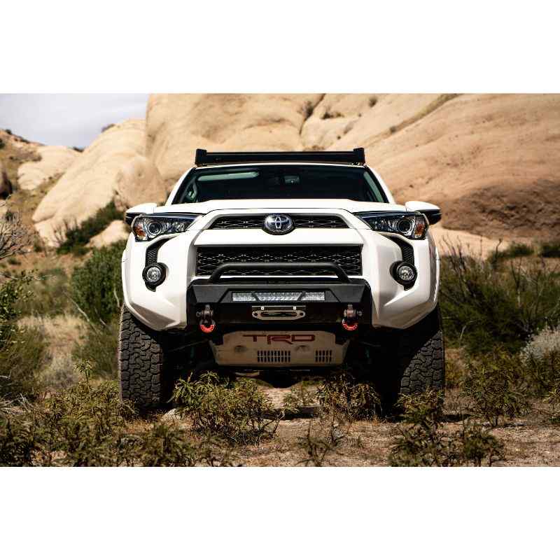 Body Armor 2014-2023 Toyota 4 Runner Hiline Front Winch Bumper Installed View