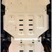 Bottom view: RIVAL full gas tank skid plate mounted underneath