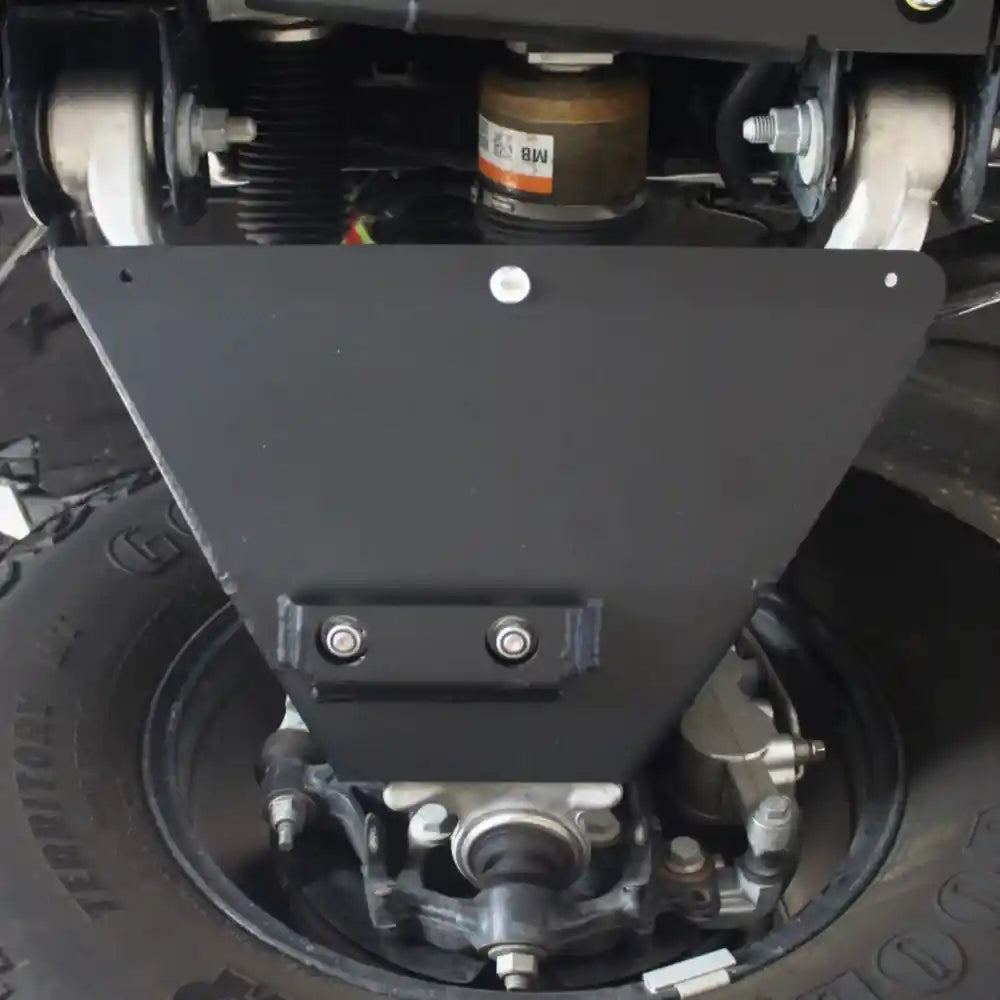 Bronco A-arm protection plates installed