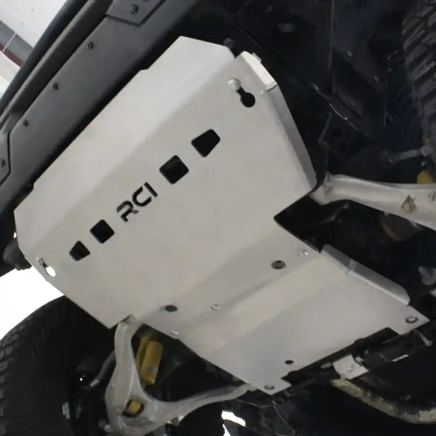 RCI Bronco Engine Skid Plate Components Close Up